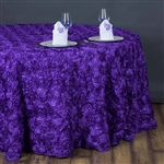 132" Round (Grandiose Rosette) Tablecloth - Purple