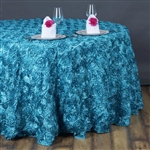 132" Round (Grandiose Rosette) Tablecloth - Turquoise