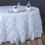 132" Round (Grandiose Rosette) Tablecloth - White