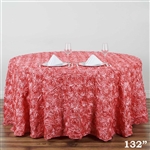 132" Round (Grandiose Rosette) Tablecloth - Rose Quartz