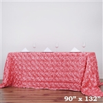 90x132" Rectangle (Grandiose Rosette) Tablecloth - Rose Quartz