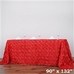 90x132" Rectangle (Grandiose Rosette) Tablecloth - Coral