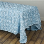 90x132" Rectangle (Grandiose Rosette) Tablecloth - Light Blue