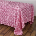 90x132" Rectangle (Grandiose Rosette) Tablecloth - Pink
