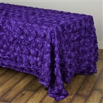 90x132" Rectangle (Grandiose Rosette) Tablecloth - Purple