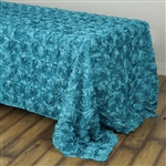 90x132" Rectangle (Grandiose Rosette) Tablecloth - Turquoise