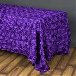 90"x156" Rectangle (Grandiose Rosette) Tablecloth - Purple