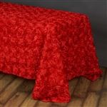 90"x156" Rectangle (Grandiose Rosette) Tablecloth - Red