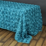 90"x156" Rectangle (Grandiose Rosette) Tablecloth - Turquoise