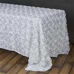 90"x156" Rectangle (Grandiose Rosette) Tablecloth - White