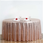 108" Round Grand Duchess Sequin Tablecloth - Blush
