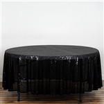 108" Round Grand Duchess Sequin Tablecloth - Black