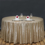 108" Round Grand Duchess Sequin Tablecloth - Champagne