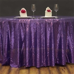 108" Round Grand Duchess Sequin Tablecloth - Purple