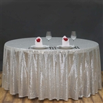 108" Round Grand Duchess Sequin Tablecloth - Silver