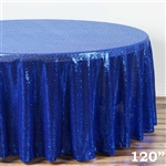 120" Round Grand Duchess Sequin Tablecloth - Royal