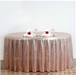 120" Round Grand Duchess Sequin Tablecloth - Blush