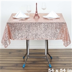 54" Blush Wholesale Premium Sequin Square Tablecloth For Banquet Party