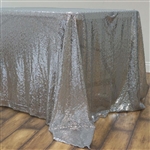 60x126" Rectangle (Duchess Sequin) Tablecloth - Silver