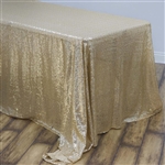 90x132" Rectangle (Duchess Sequin) Tablecloth - Champagne