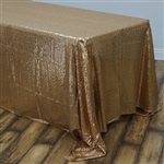 90x132" Rectangle (Duchess Sequin) Tablecloth - Gold