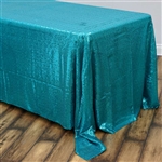 90x132" Rectangle (Duchess Sequin) Tablecloth - Turquoise