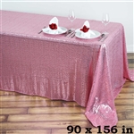 90x156" Duchess Sequin Rectangle Tablecloth - Pink