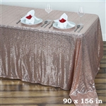 90x156" Duchess Sequin Rectangle Tablecloth - Blush
