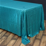 90x156" Duchess Sequin Rectangle Tablecloth - Turquoise