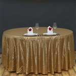 90" Round Grand Duchess Sequin Tablecloth - Gold