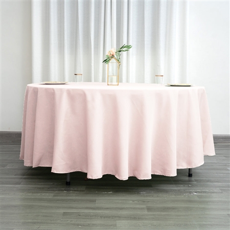 108" Round Polyester Tablecloth - Blush/Rose Gold