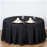 108" Round Polyester Tablecloth - Black