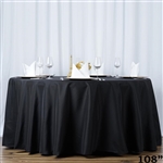 108" Seamless Value Plus Polyester Round Tablecloth - Black
