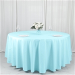 108" Round Polyester Tablecloth - Blue
