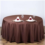 108" Round Polyester Tablecloth - Chocolate