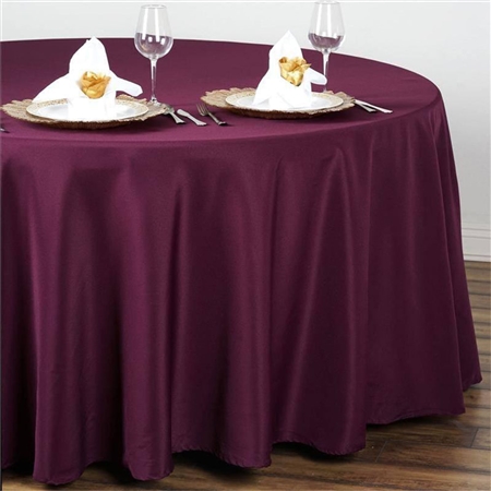108" Round Polyester Tablecloth - Eggplant