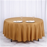 108" Round Polyester Tablecloth - Gold