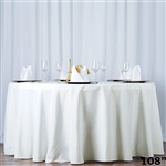 108" Seamless Value Plus Polyester Round Tablecloth - Ivory