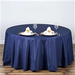 108" Round Polyester Tablecloth - Navy Blue
