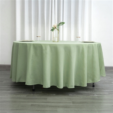 108" Round Polyester Tablecloth - Sage Green