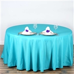 108" Round Polyester Tablecloth - Turquoise
