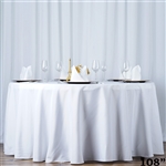 108" Seamless Value Plus Polyester Round Tablecloth - White