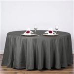 120" Round Polyester Tablecloth - Charcoal Gray