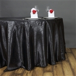 Lily Embossed Satin Tablecloth 120" Round - Black