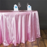 Lily Embossed Satin Tablecloth 120" Round - Pink