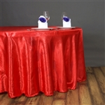 Lily Embossed Satin Tablecloth 120" Round - Red