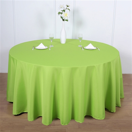 120" Round Polyester Tablecloth - Apple Green