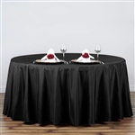 120" Round Polyester Tablecloth - Black