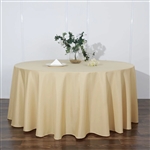 120" Round Polyester Tablecloth - Champagne