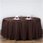 120" Round Polyester Tablecloth - Chocolate